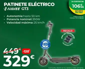 Feu Vert NAVEE Patinete eléctrico gt3 oferta