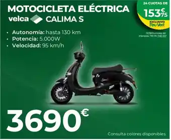 VELCA Motocicleta eléctrica calima S