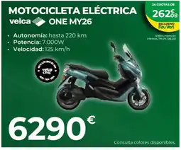 Feu Vert VELCA Motocicleta eléctrica one my26 oferta