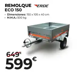 Feu Vert ERDE Remolque erdé eco 150 oferta