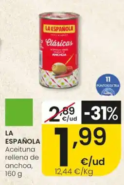 Eroski LA ESPAÑOLA Aceituna rellena de anchoa oferta