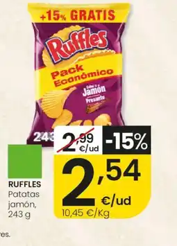 Eroski RUFFLES Patatas jamón oferta