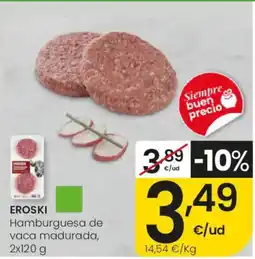Eroski EROSKI Hamburguesa de vaca madurada oferta