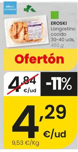 Eroski EROSKI Langostino cocido 30-40 uds oferta
