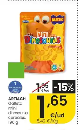 Eroski ARTIACH Galleta mini dinosaurus cereale oferta