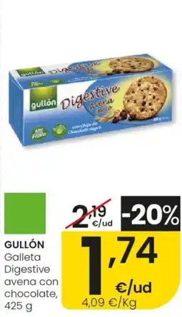 Eroski GULLÓN Galleta Digestive avena con chocolate oferta
