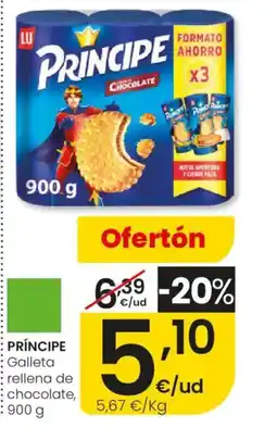 Eroski PRÍNCIPE Galleta rellena de chocolate oferta