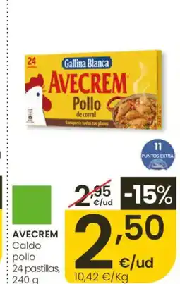 Eroski AVECREM Caldo pollo 24 pastillas oferta