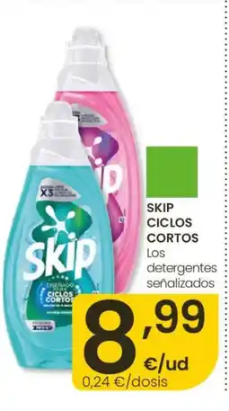 Eroski SKIP CICLOS CORTOS Los detergentes señalizados oferta