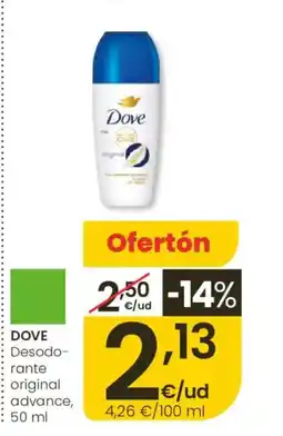 Eroski DOVE Desodo- rante original advance oferta