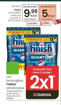 Eroski FINISH Lavavajillas máquina Quantum, 20+20 dosis oferta