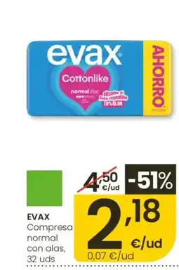 Eroski EVAX Compresa normal con alas oferta