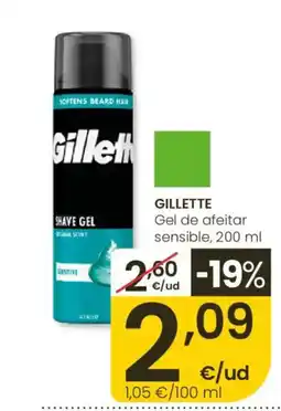 Eroski GILLETTE Gel de afeitar sensible oferta