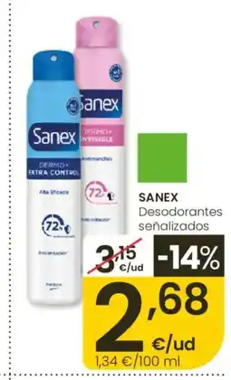 Eroski SANEX Desodorantes señalizados oferta