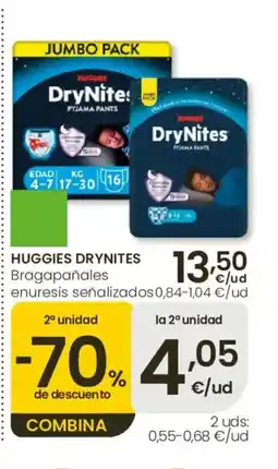 Eroski HUGGIES DRYNITES Bragapañales enuresis señalizados oferta
