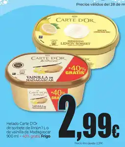 Unide Market FRIGO Helado Carte D'Or de sorbete de limón 1 Lo de vainilla de Madagascar oferta