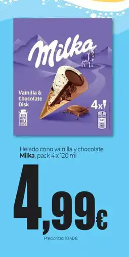 Unide Market MILKA Helado cono vainilla y chocolate oferta