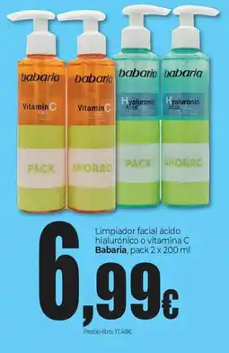 Unide Market BABARIA Limpiador facial ácido hialurónico o vitamina C oferta