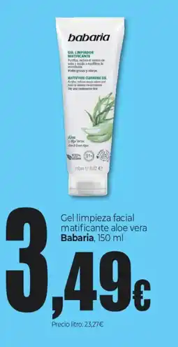 Unide Market BABARIA Gel limpieza facial matificante aloe vera oferta