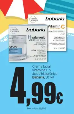 Unide Market BABARIA Crema facial Vitamin C ácido hialurónico oferta