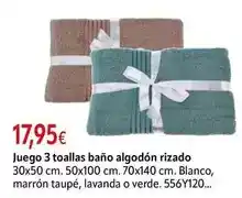 Cadena88 Blanco - juego 3 toallas baño algodón rizado oferta