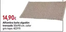 Cadena88 Alfombra bano algodón trenzado 50x90 cm. color gris topo oferta