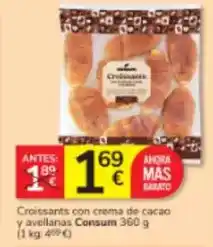 Consum Consum - croissants con crema de cacao y avellanas oferta