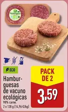 ALDI Eco - hamburguesas de vacuno logicas oferta