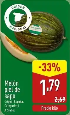 ALDI Origen - melon piel de sapo oferta