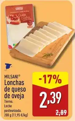 ALDI Milsani - lonchas de queso de oveja oferta