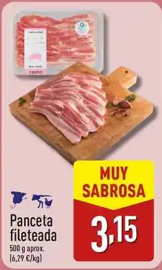 ALDI Panceta fileteada oferta