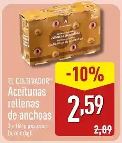 ALDI El cultivador - aceitunas rellenas de anchoas oferta