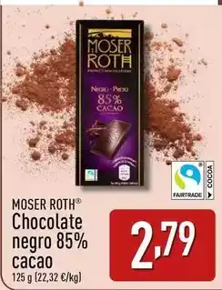 ALDI Moser roth - chocolate negro 85% cacao oferta