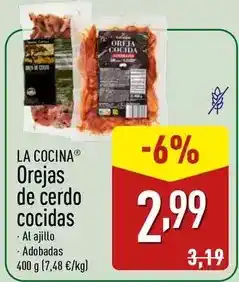 ALDI La cocinera - orejas de cerdo cocidas oferta