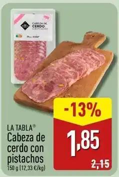 ALDI Cabeza de cerdo con pistachos oferta