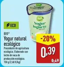 ALDI Bio - yogur natural ecologico oferta
