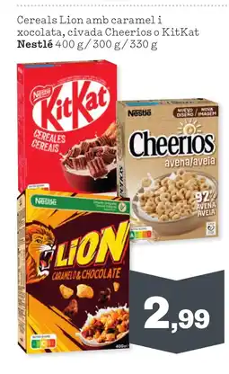 Sorli Cereals Lion amb carameli xocolata, civada Cheerios o KitKat oferta