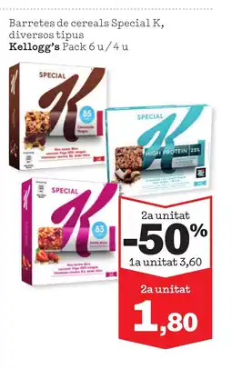 Sorli KELLOGG'S Barretes de cereals Special K, diversos tipus oferta