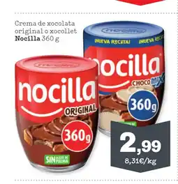 Sorli NOCILLA Crema de xocolata original o xocollet oferta