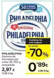 Caprabo Philadelphia - gamma de formatge per untar oferta