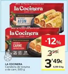Caprabo La cocinera - canelons de tonyina o de carn oferta