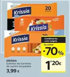 Caprabo Krissia - gamma de barretes de surimi senyalada oferta
