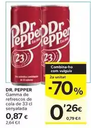 Caprabo Dr. pepper - gamma de refrescos de cola oferta
