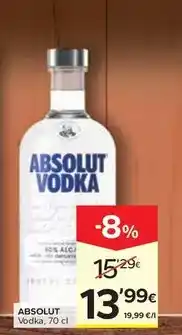 Caprabo Absolut - vodka oferta