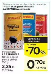 Caprabo La española - olives negres sense pinyol oferta