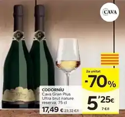Caprabo Codorniu - cava gran plus ultra brut nature reserva oferta