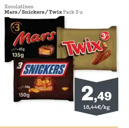 Sorli MARS SNICKERS TWIX Xocolatines oferta