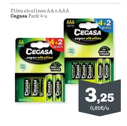 Sorli CEGASA Piles alcalines AA o AAA oferta