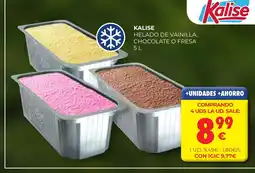 CashDiplo KALISE Helado de vainilla, chocolate o fresa oferta
