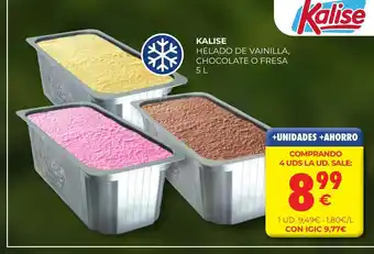 KALISE Helado de vainilla, chocolate o fresa